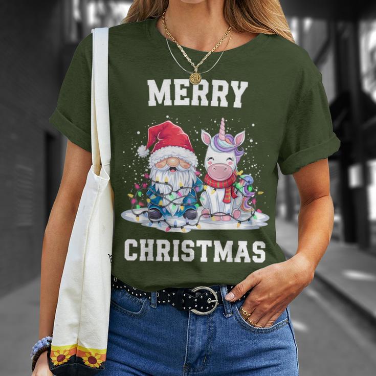 Merry Christmas Santa Hat Gnome Unicorn Xmas Party Christmas T-Shirt Geschenke für Sie