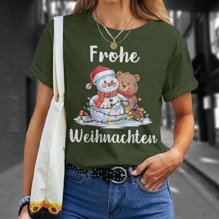 Merry Christmas Snowman Christmas Bear Christmas Eve T-Shirt Geschenke für Sie