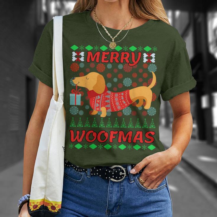 Merry Woofmas Dachshund Christmas Jumper T-Shirt Geschenke für Sie