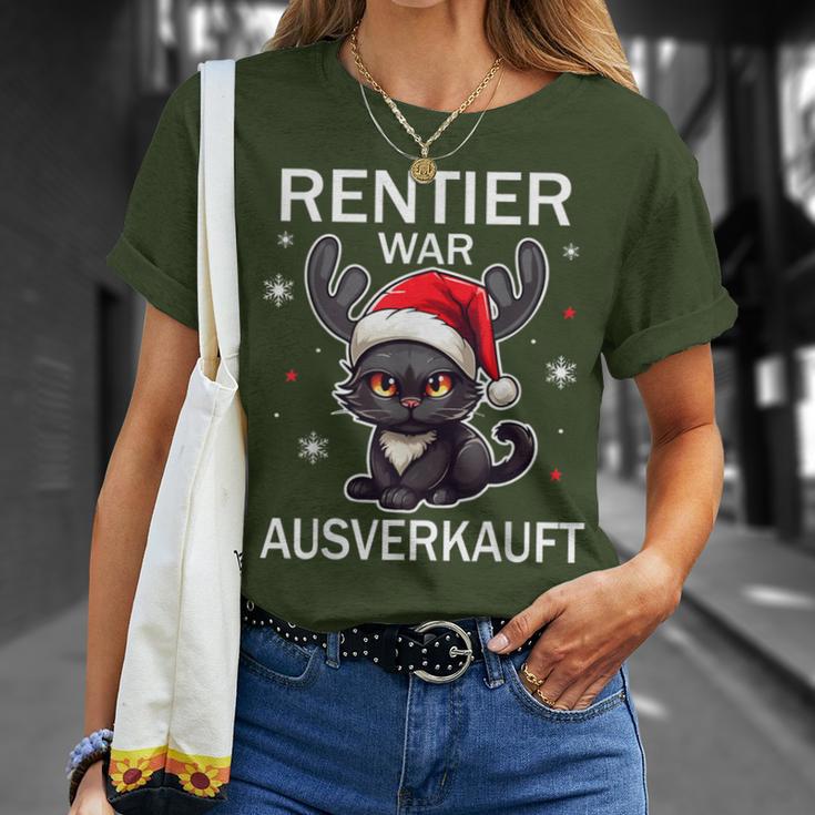 Reindeer Was Out Sold Cats Christmas T-Shirt Geschenke für Sie