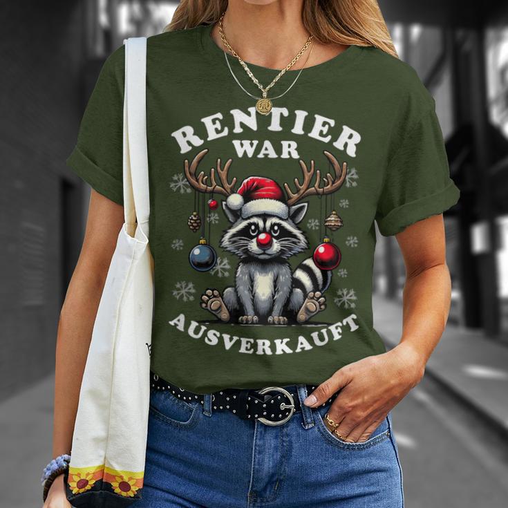 Reindeer Was Out Sold Out Raccoon Christmas T-Shirt Geschenke für Sie