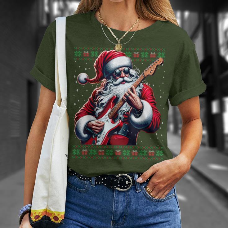 Santa Claus Guitar Ugly Christmas Jumper T-Shirt Geschenke für Sie