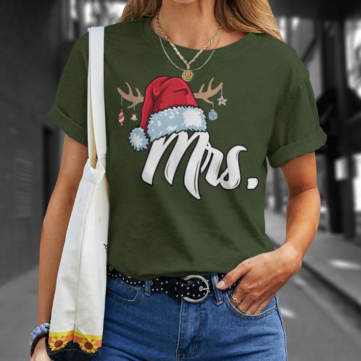 Santa Claus Hat Mrs Partner Outfit For Christmas T-Shirt Geschenke für Sie