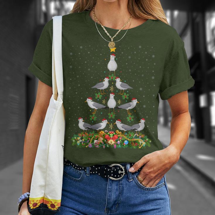 Seagull Bird Christmas Tree Santa Hat Seagull Christmas T-Shirt Geschenke für Sie