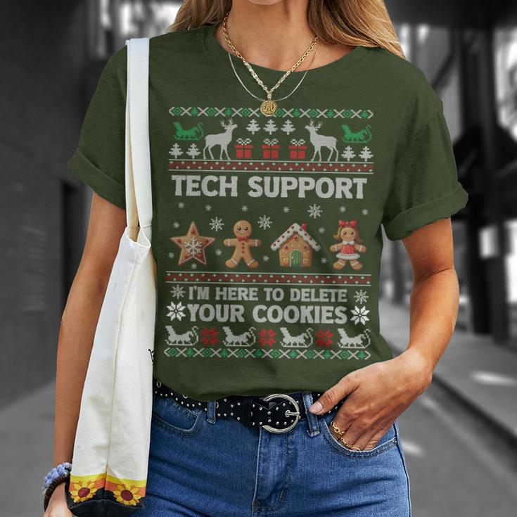 Tech-Support I'm Here To Delete Your Cookies Christmas T-Shirt Geschenke für Sie