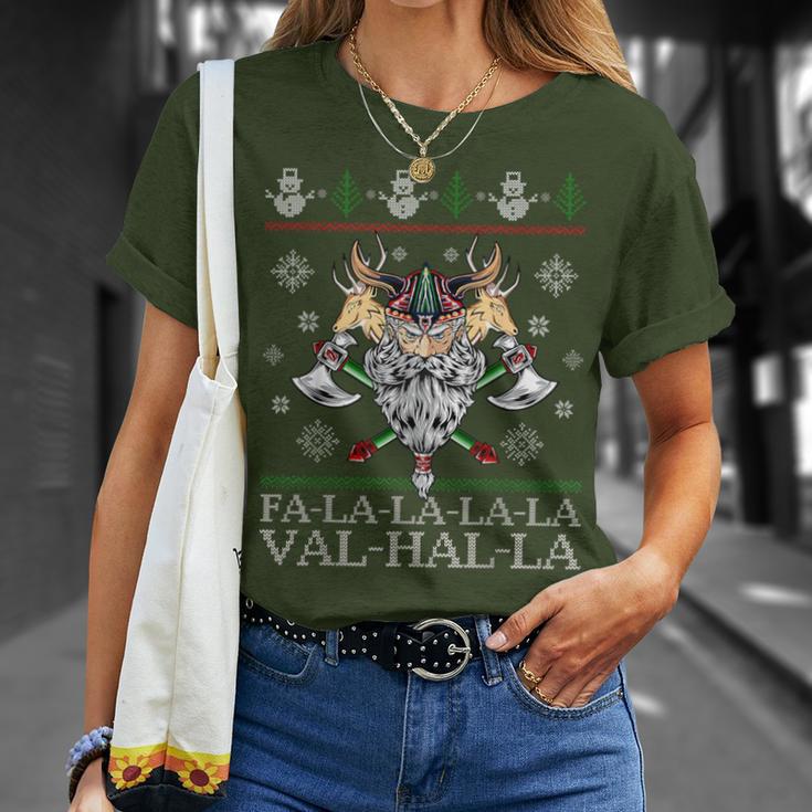 Viking Santaiking Christmas Jumper Falalalaalhalla S T-Shirt Geschenke für Sie