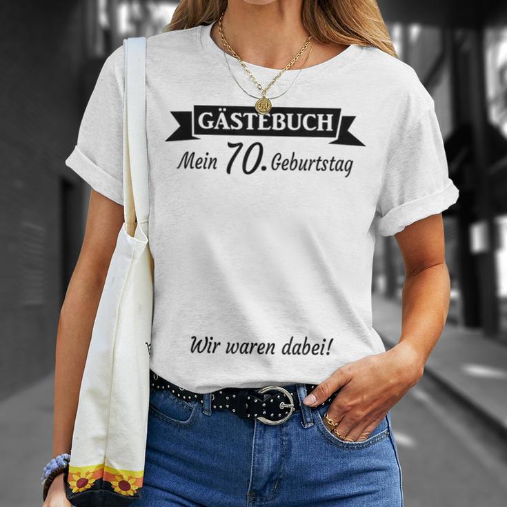 70Th Birthday 70 Years Guest Book Guest List Party T-Shirt Geschenke für Sie