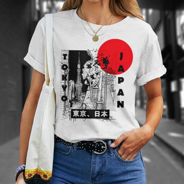 Aesthetic Retro Tokyo Tower Silhouette Japan Fans T-Shirt Geschenke für Sie