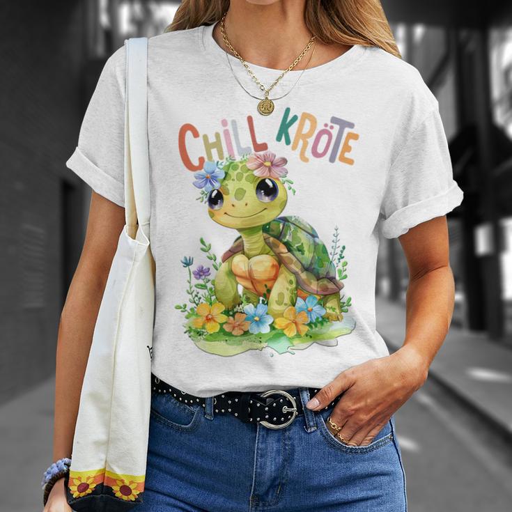 Baby Turtle With Flowers Cute Toad Girl Chill Toad T-Shirt Geschenke für Sie