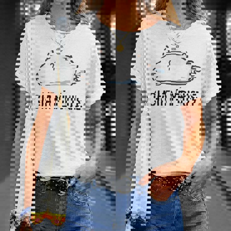 Chat Humour Cadeau Chat M'épuise T-Shirt Cadeaux pour elle