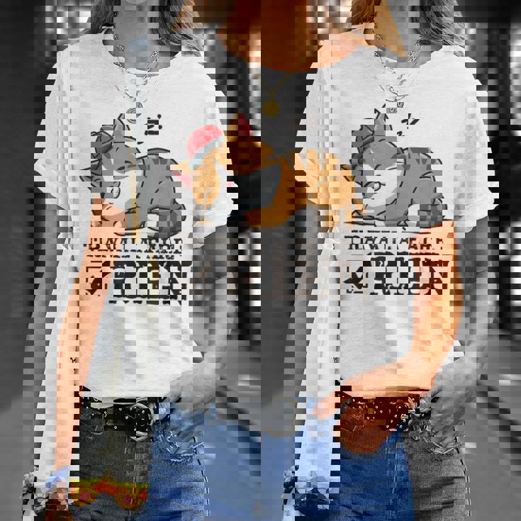 Chat Humour Travail À Faire Rien Idée Sommeil Flemme T-Shirt Cadeaux pour elle