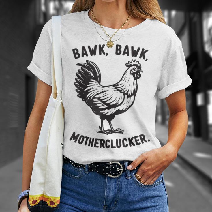 Chicken Bawk Mother Clucker Chicken Mom Chicken Dad T-Shirt - Seseable