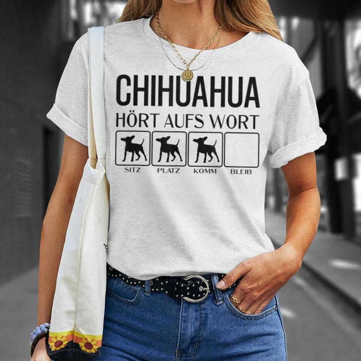 Chihuahua Hört Auf Wort Chihuahua Gray T-Shirt Geschenke für Sie