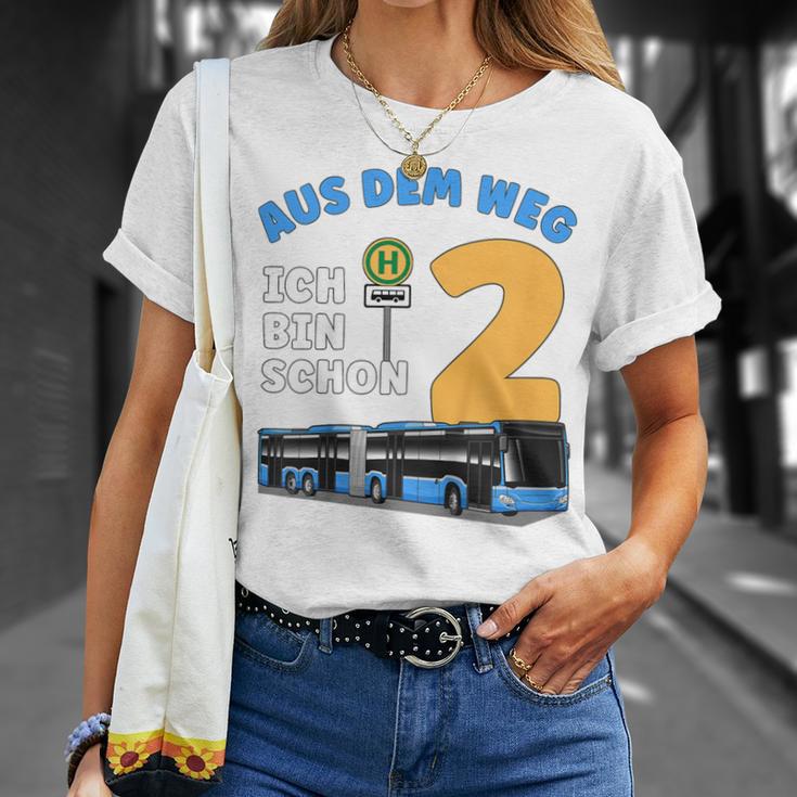 Children's 2 Years Boy Little Bus Driver 2Nd Birthday Bus Articulated Bus T-Shirt Geschenke für Sie