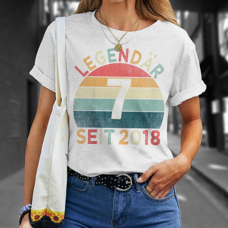 Children's 7Th Birthday Legendary Since 2018Intage 7 Years Old T-Shirt Geschenke für Sie