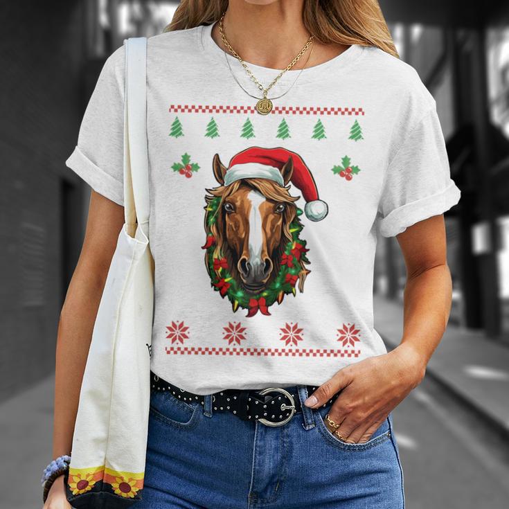 Christmas Jumper With Horse Pony For Adults And Children T-Shirt Geschenke für Sie