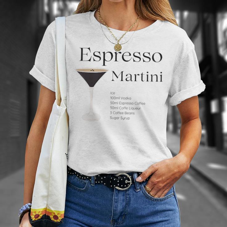 Espresso Martini With Recipe And Glass T-Shirt Geschenke für Sie