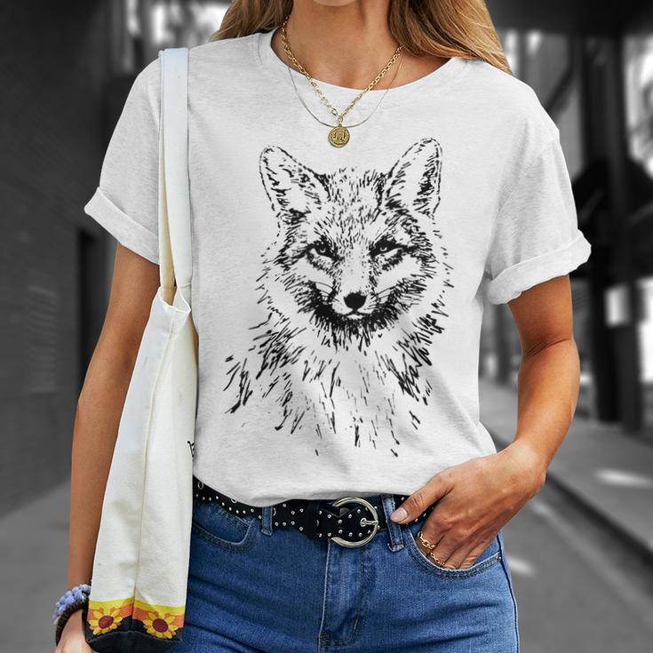 Fox Lovers Fox Motif Animals Gray T-Shirt Geschenke für Sie