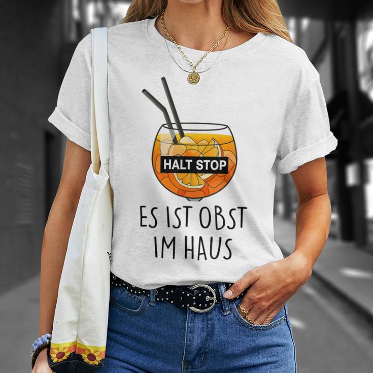 Fun Halt Stop Es Ist Obst Im Haus Aperoliker Spritzz Club T-Shirt Geschenke für Sie