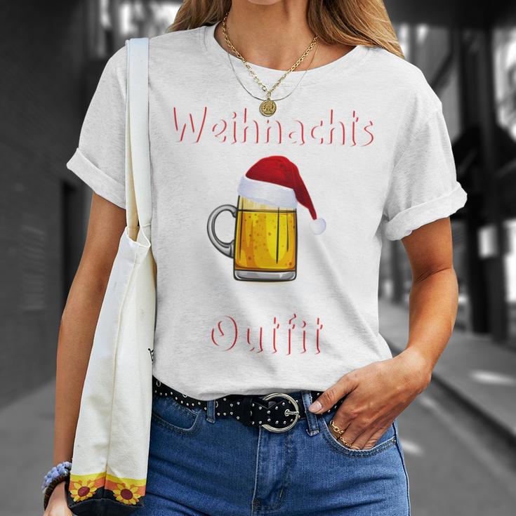 Christmas Outfit Women's Christmas Beer S T-Shirt Geschenke für Sie