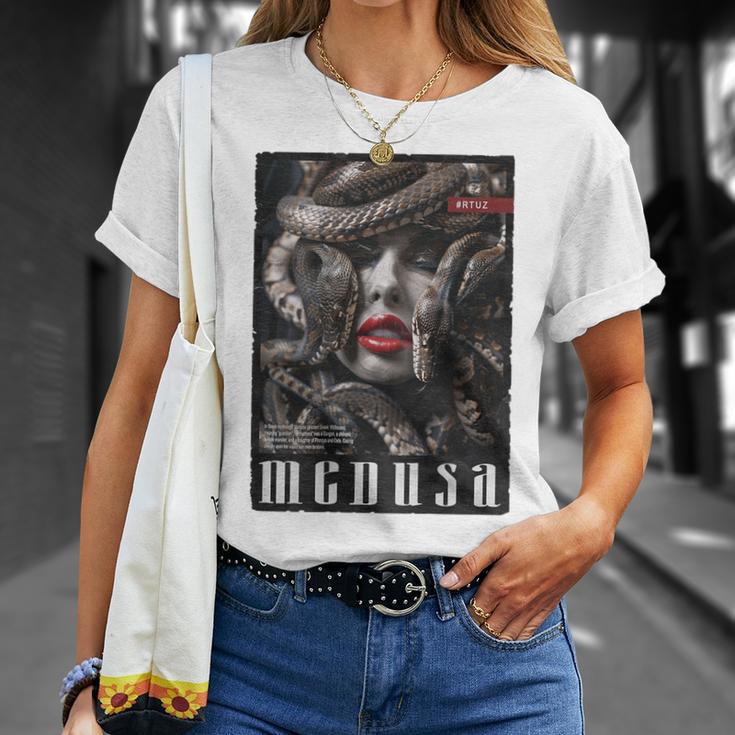 Goddess Snake Greek Mythology Backprint Medusa T-Shirt Geschenke für Sie