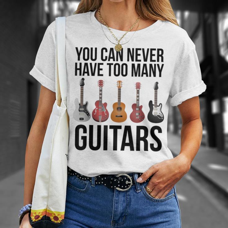 Never Too Many Guitars Guitar T-Shirt Geschenke für Sie