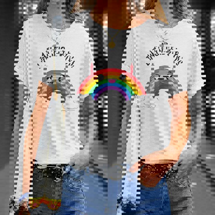 I Hate All Of You Dedo Medio Del Arco Iris Camiseta unisex Regalos para ella