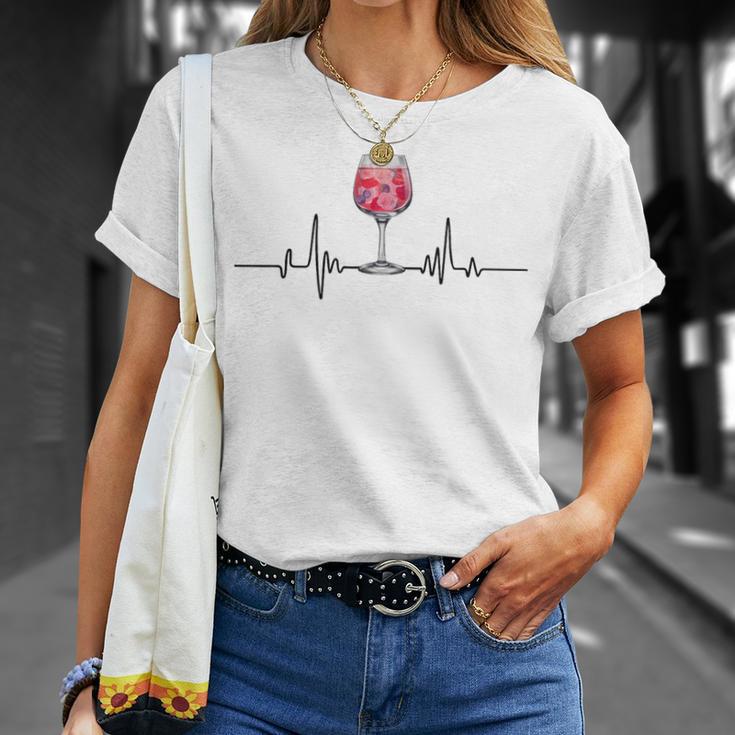 Heartbeat Wildberry Lillet Fruits Cocktail Summer Alcohol Gray T-Shirt Geschenke für Sie