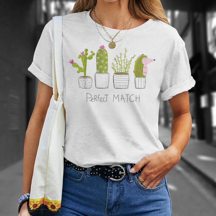 Hedgehog Hedgehog Perfect Match Cacti T-Shirt Geschenke für Sie