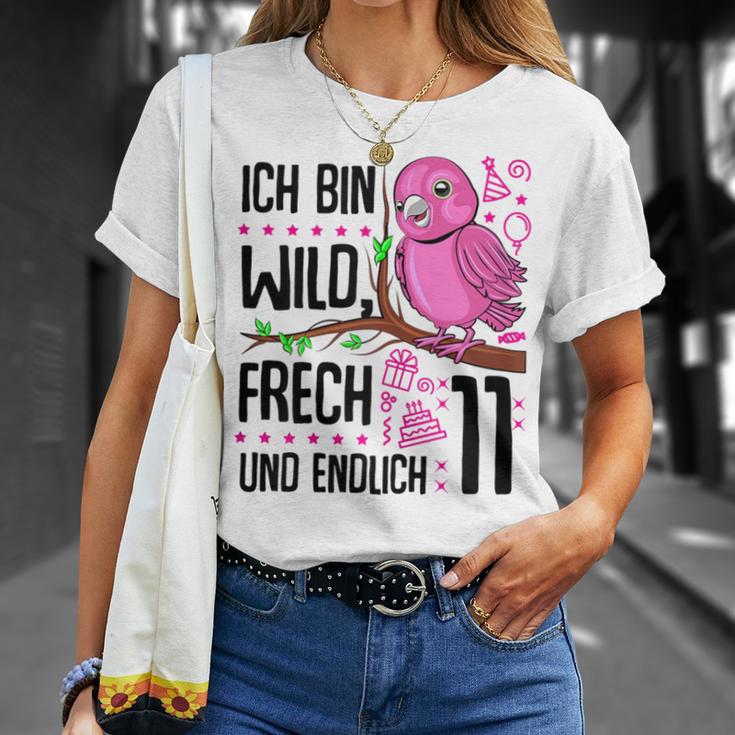 Ich Bin Wild Cheeky Und Endlich 11 Years 11Th Birthday Girl T-Shirt Geschenke für Sie