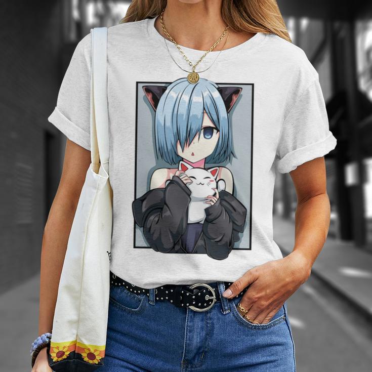 Kawaii Anime Neko Cat Girls Manga Otaku Lovers Pastel T-Shirt Geschenke für Sie