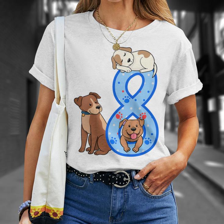 Kinder 8 Geburtstag Junge Hunde Outfit 8 Jahre Alt Welpe T-Shirt Geschenke für Sie