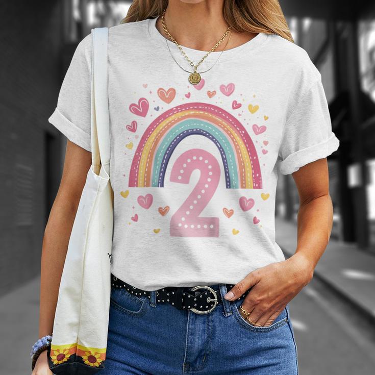 Kinder Geburtstag 2 Mädchen Regenbogen Fee Zwei 2 Jahre T-Shirt Geschenke für Sie