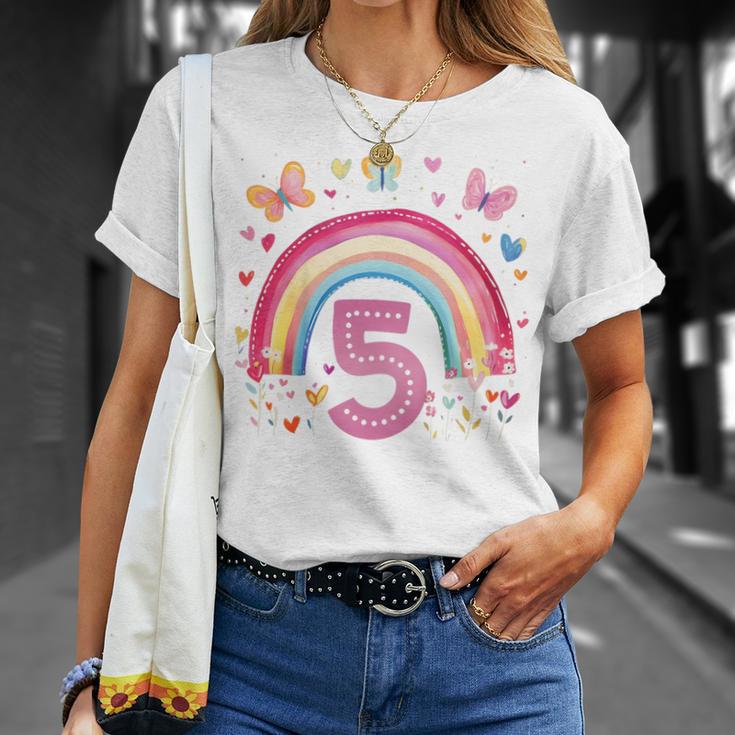 Kinder Geburtstag 5 Mädchen Regenbogen Fee Fünfter 5 Jahre Alt T-Shirt Geschenke für Sie