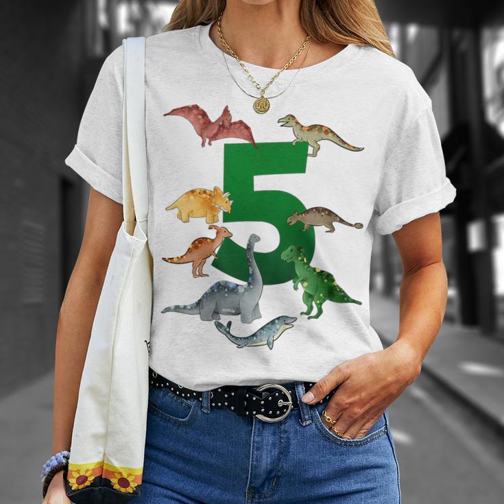 Kinder Geburtstags 5 Jahre Dinosaurier Dino 5 Geburtstag T-Shirt Geschenke für Sie