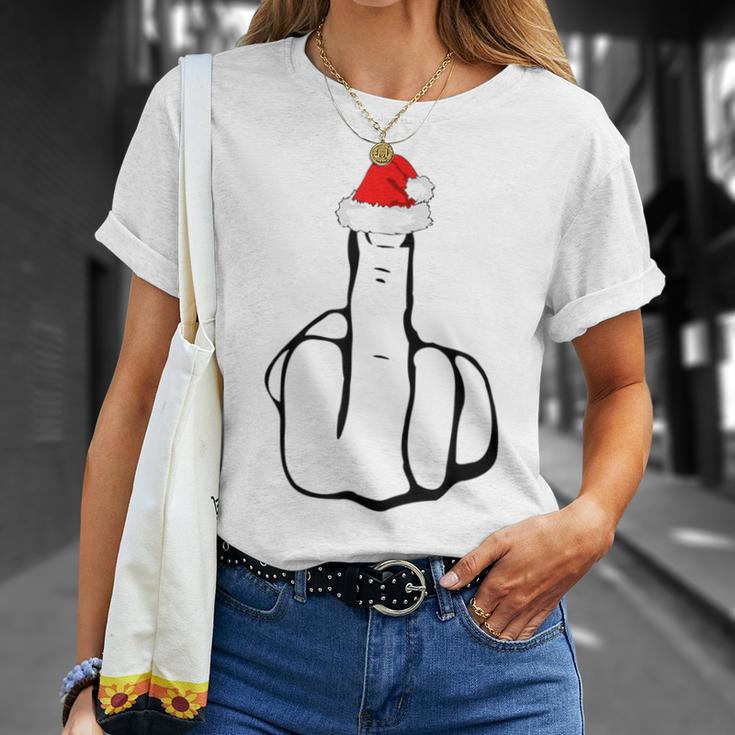 Middle Finger Jolly As Fuck Adult Joke Offensive Christmas T-Shirt Geschenke für Sie