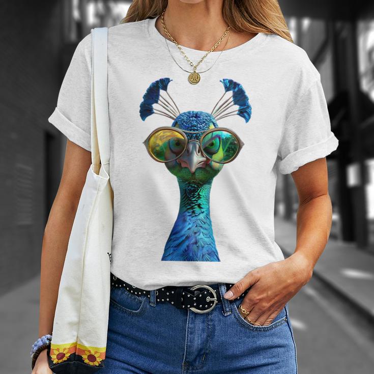 Pfau Motiv Blauer Pfau Pfauen Peacock Rad Pfauenrad Pfau T-Shirt Geschenke für Sie