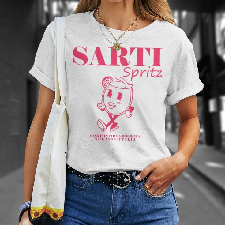 Sarti Spritz Cocktail Back Print Italiano Originale T-Shirt Geschenke für Sie