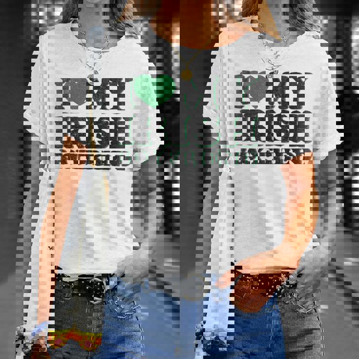 St Patrick Day I Love Irish Boys I Heart My Irish Boyfriend T-Shirt Gifts for Her