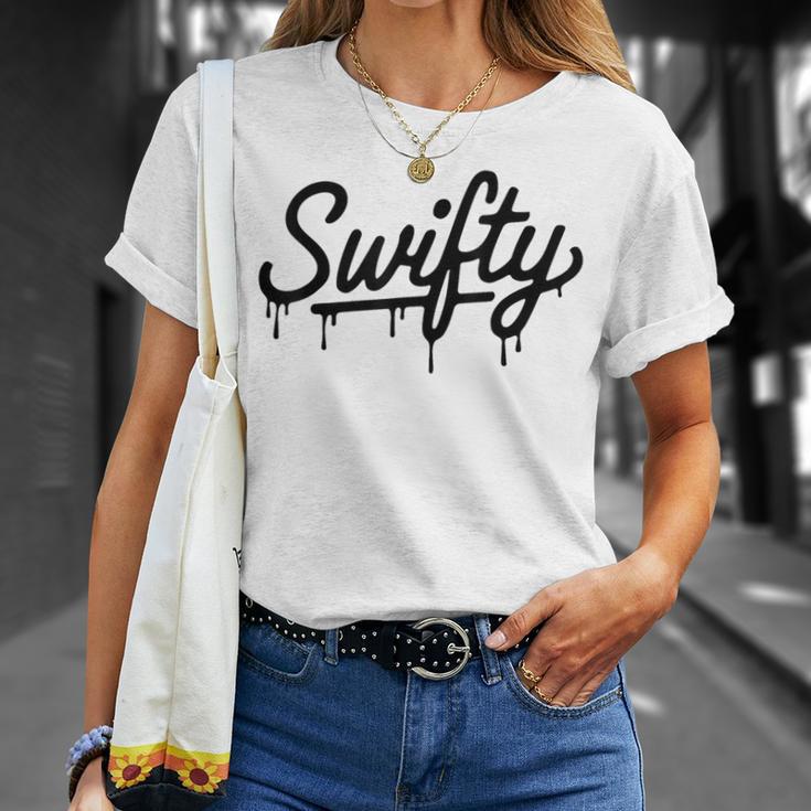 Swifty Fan Merch Ns First Name Taylor Outfit Drip Gray T-Shirt Geschenke für Sie