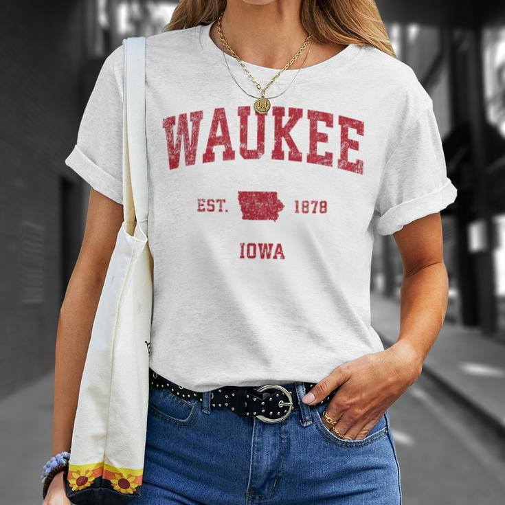 Waukee Iowa Iaintage-Sportdesign Roter Druck T-Shirt Geschenke für Sie