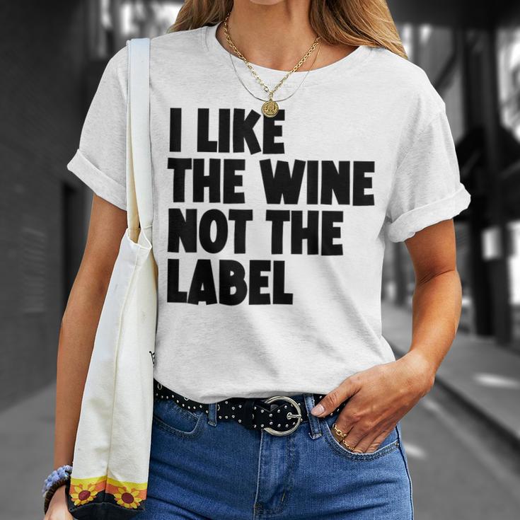 I Like The Wine Not The Label Gray T-Shirt Geschenke für Sie