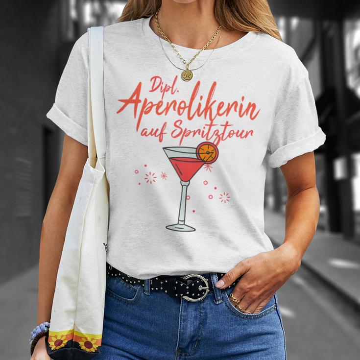 Women's Dipl Aperolian On Spritztour Humour Fun S T-Shirt Geschenke für Sie