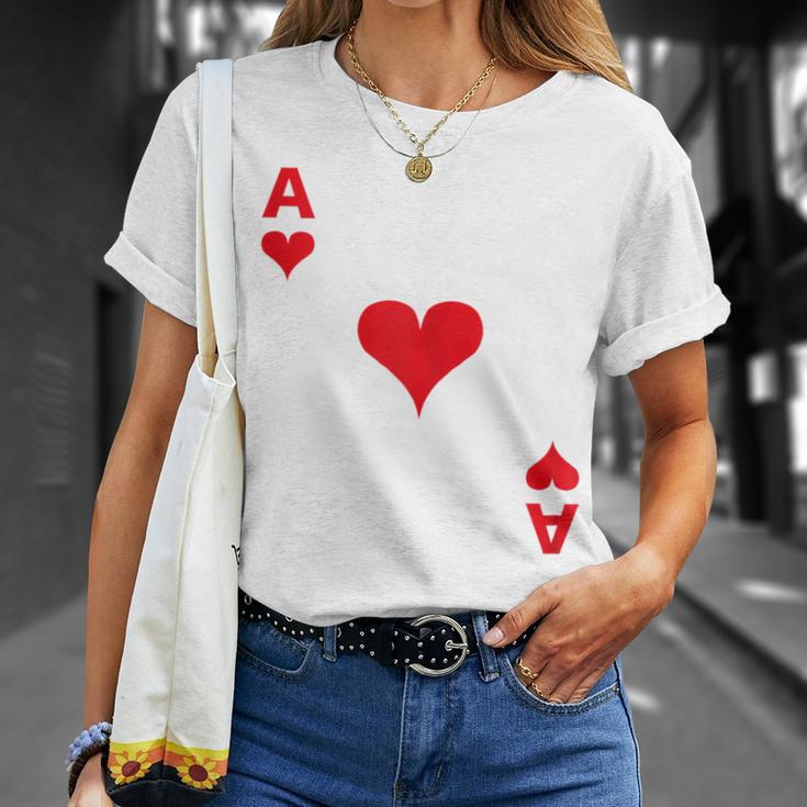 Women's Playing Card Heart Ace Card Costume Fancy Dress Ass Groups T-Shirt Geschenke für Sie