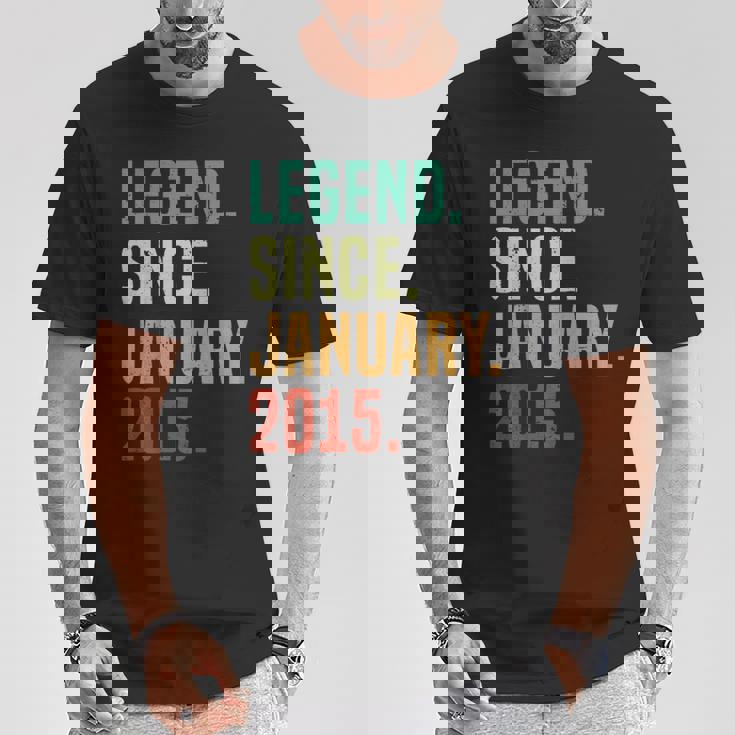 10 Years Old Legend Since January 2015 10Th Birthday T-Shirt Unique Gifts