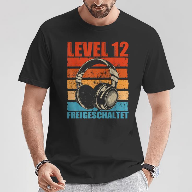 12Th Birthday Boysideo Gamer Level 12 Unlocked Boys T-Shirt Lustige Geschenke