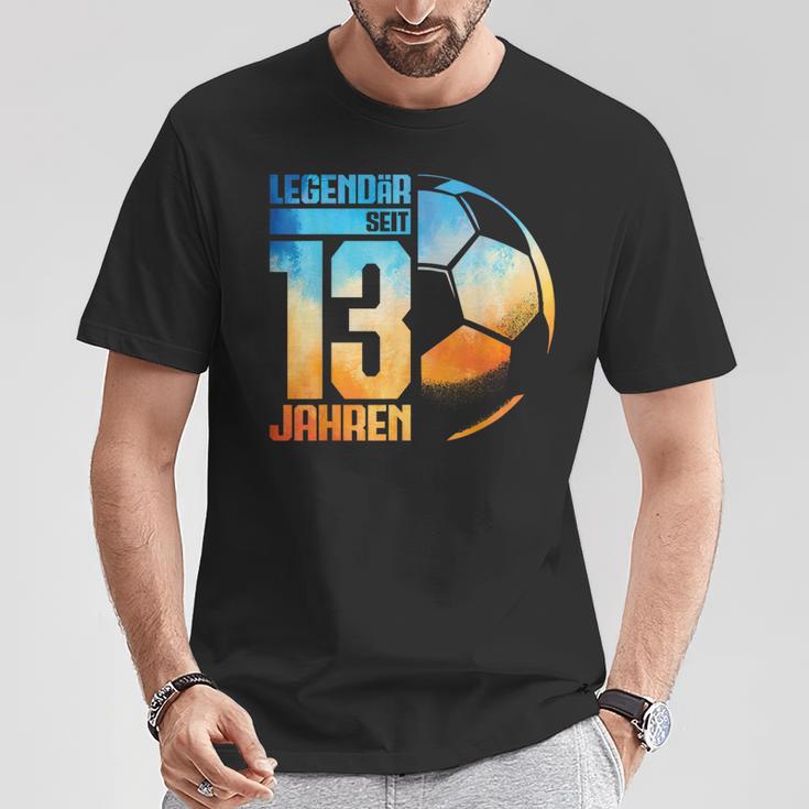 13Th Birthday Decoration Football Player 13 Years Boy Nager T-Shirt Lustige Geschenke