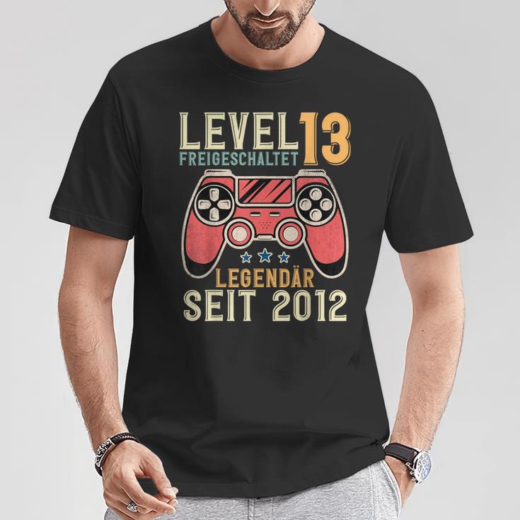 13Th Birthdayideo Gamer Level 13 Unlockedintage T-Shirt Lustige Geschenke