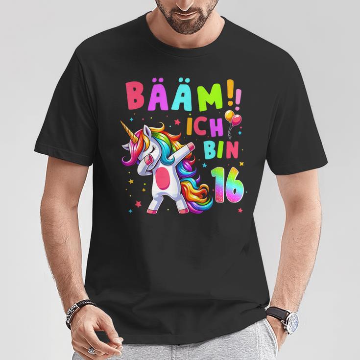 16Th Birthday Girl 16 Years Dancing Unicorn T-Shirt Lustige Geschenke