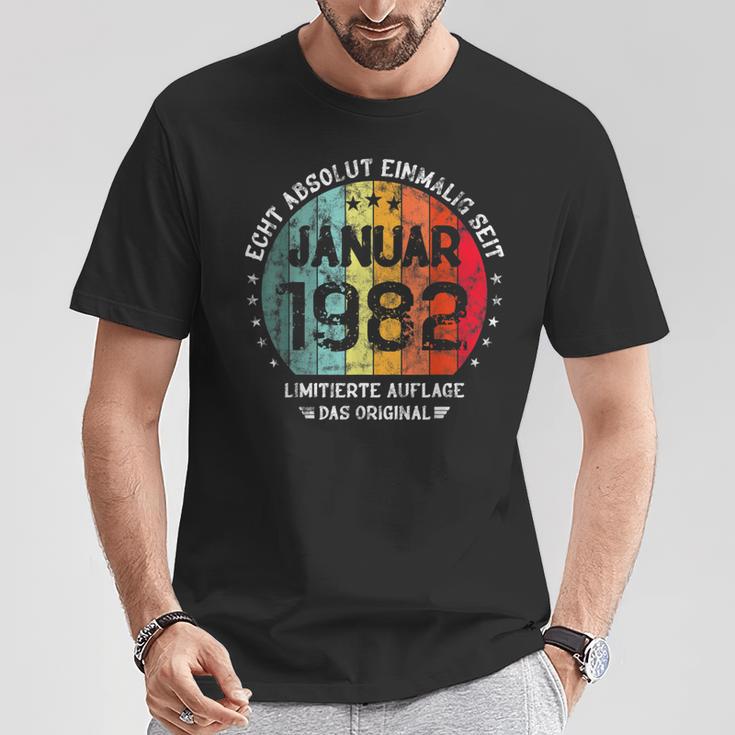 40Th Birthday Absolute Unique Since January 1982 Woman Man T-Shirt Lustige Geschenke